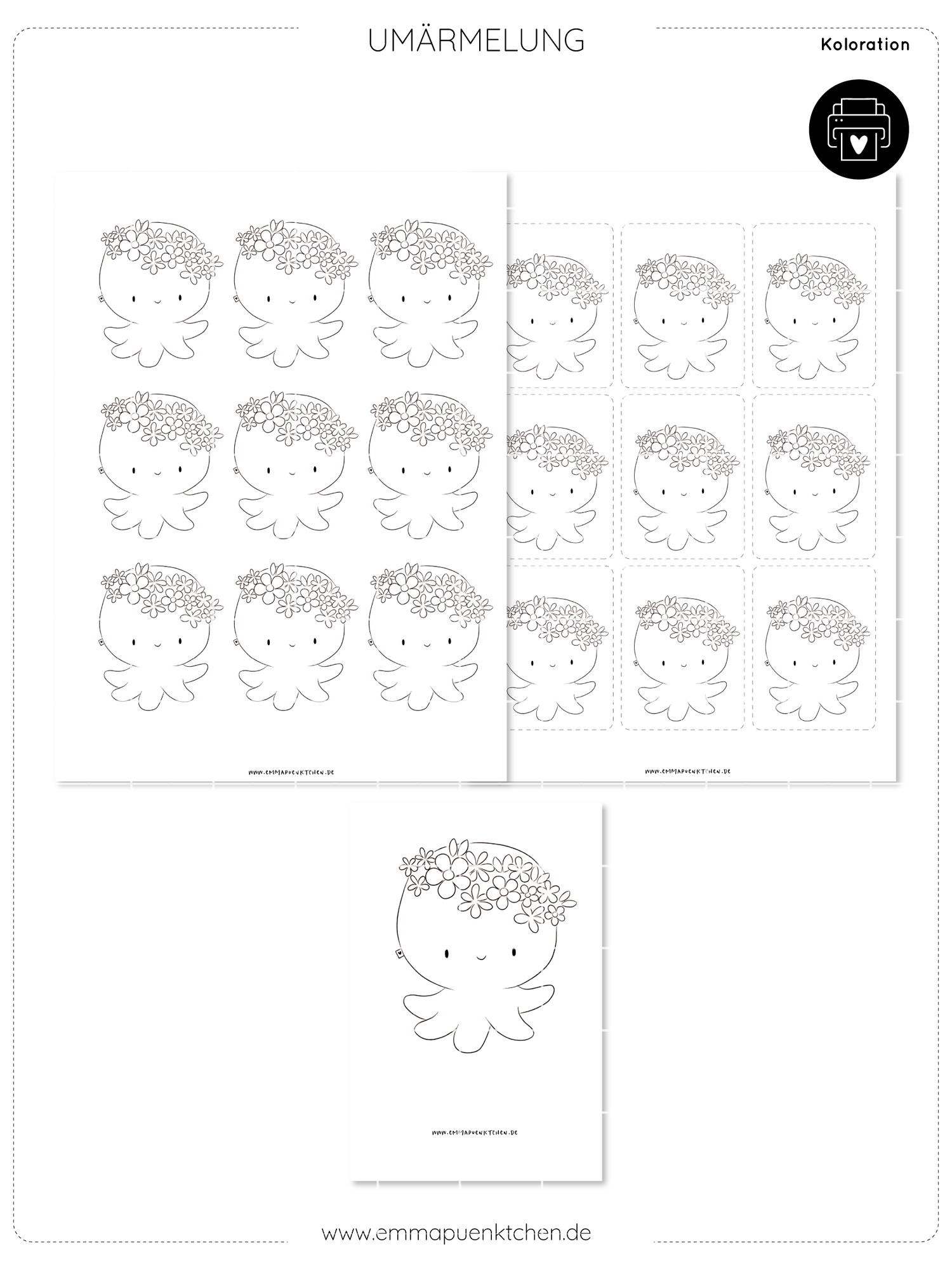 emmapünktchen ® - Kolorationsvorlage Umärmelung