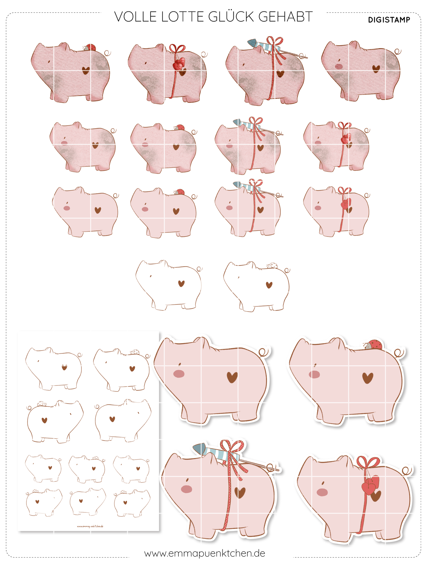 emmapünktchen ® - DigiStamp Volle Lotte Glück gehabt