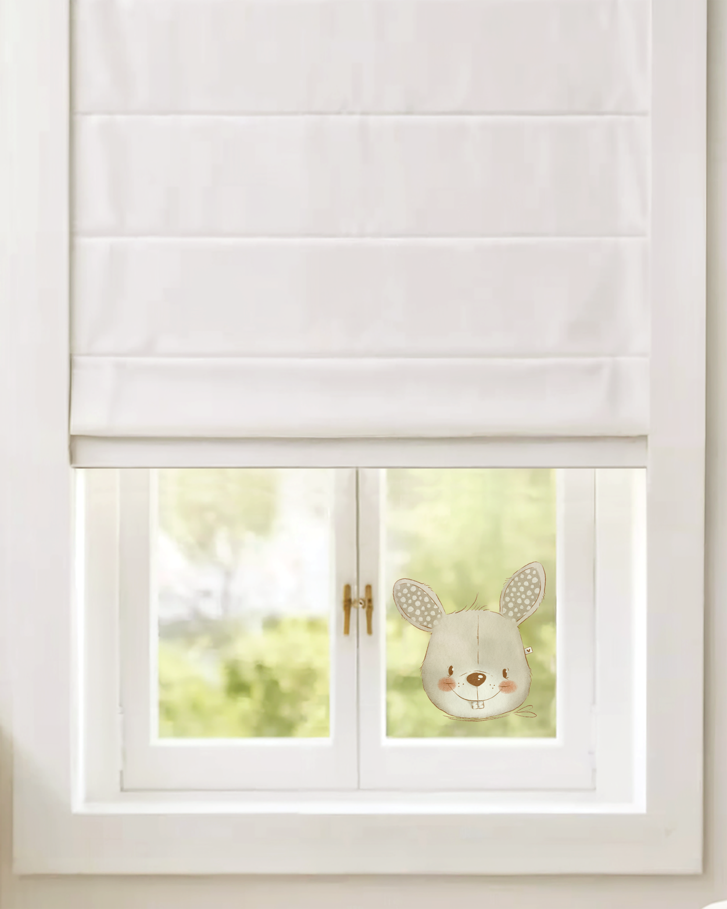 emmapünktchen ® - Fensterbild / Spiegelbild Kleiner Hase