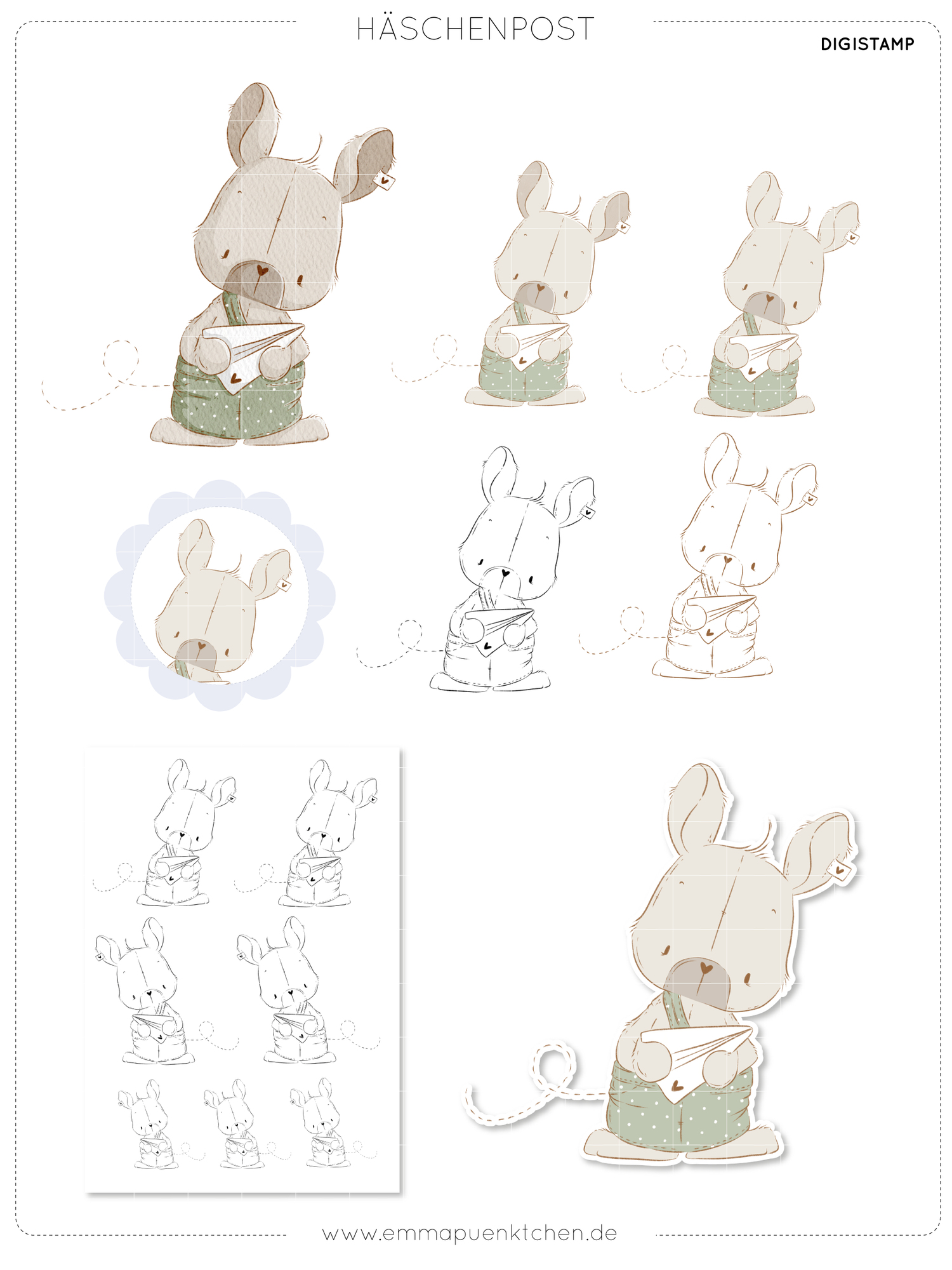 emmapünktchen ® DigiStamp - Bunny Post