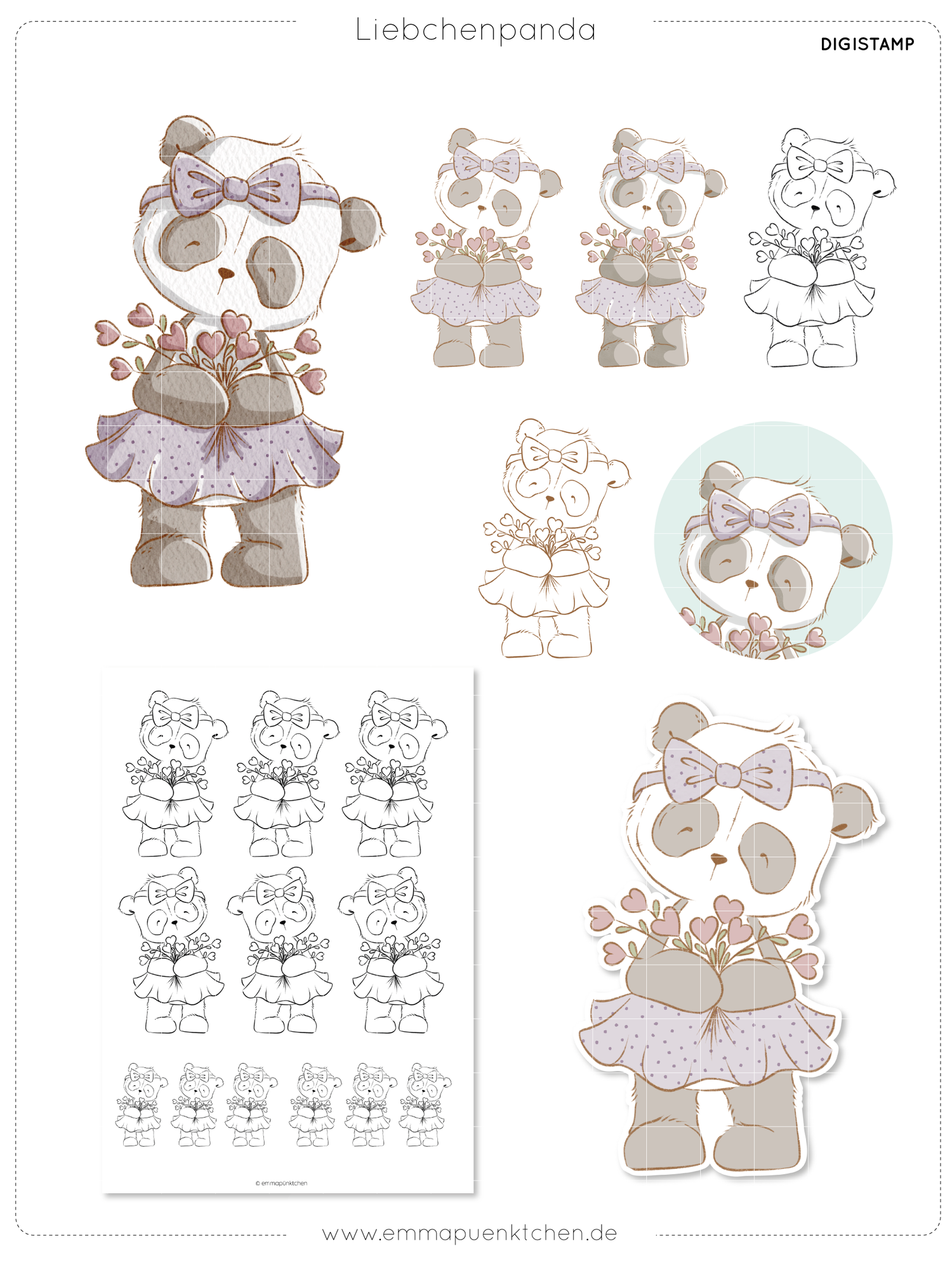 emmapünktchen ® DigiStamp - Sweet Panda incl. DigiBonus