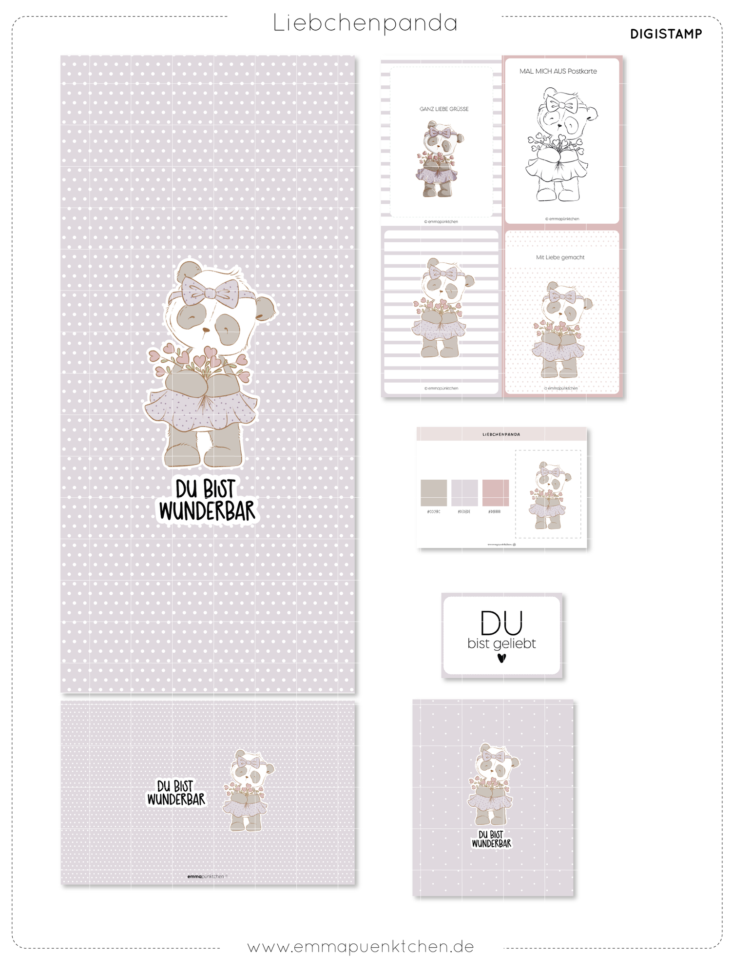 emmapünktchen ® DigiStamp - Sweet Panda incl. DigiBonus