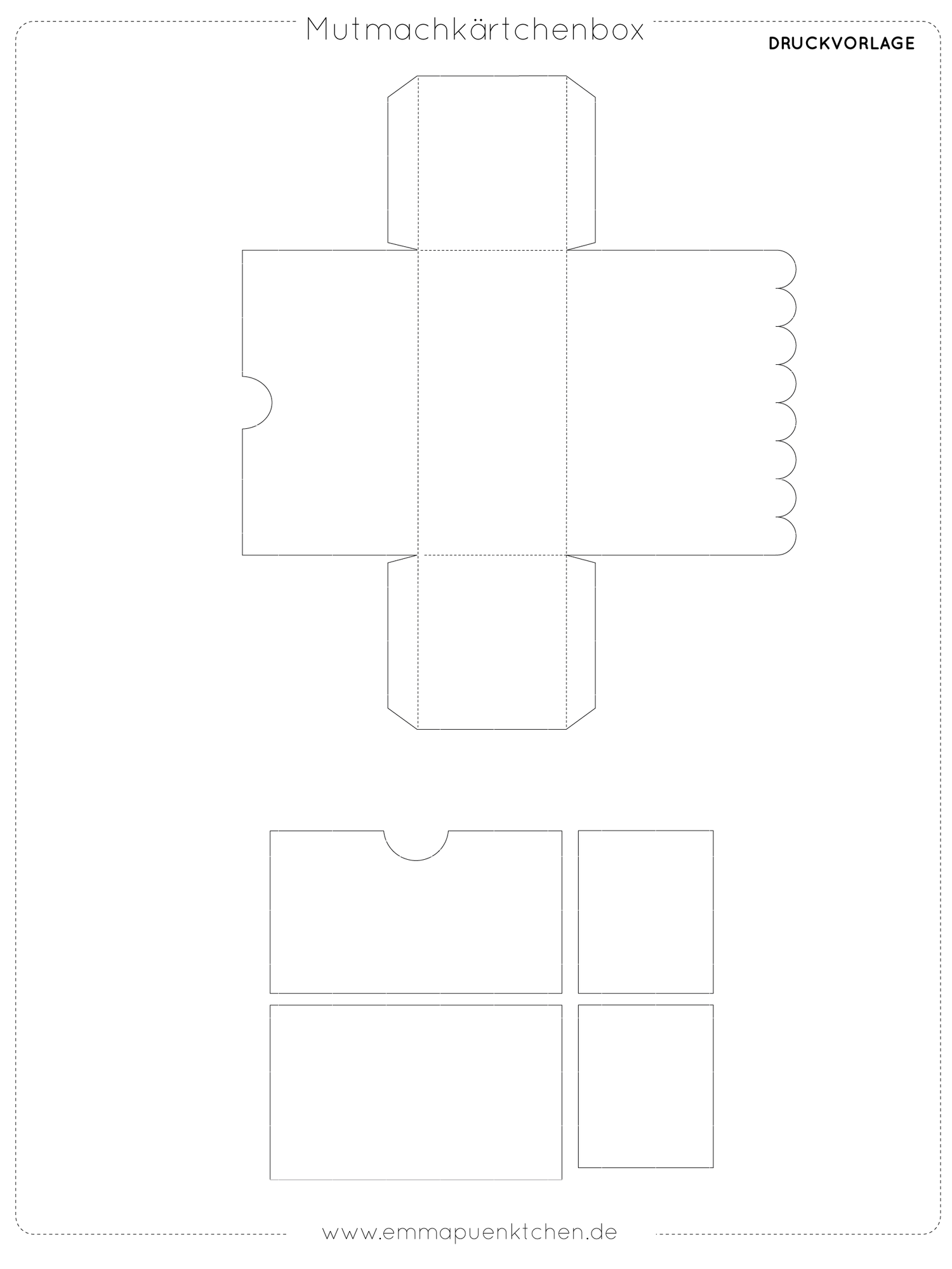 emmapünktchen ® craft template - Encouragement card BOX