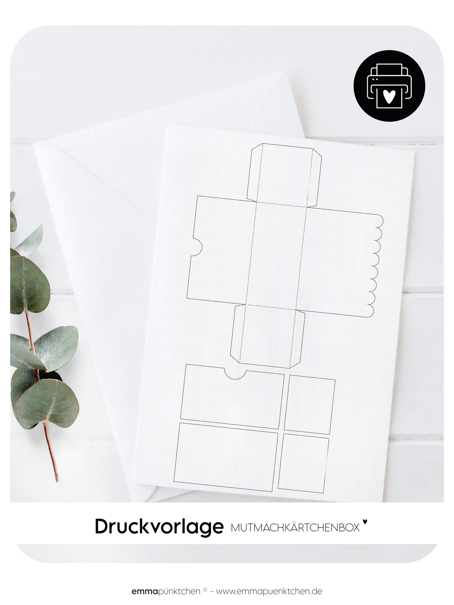 emmapünktchen ® craft template - Encouragement card BOX
