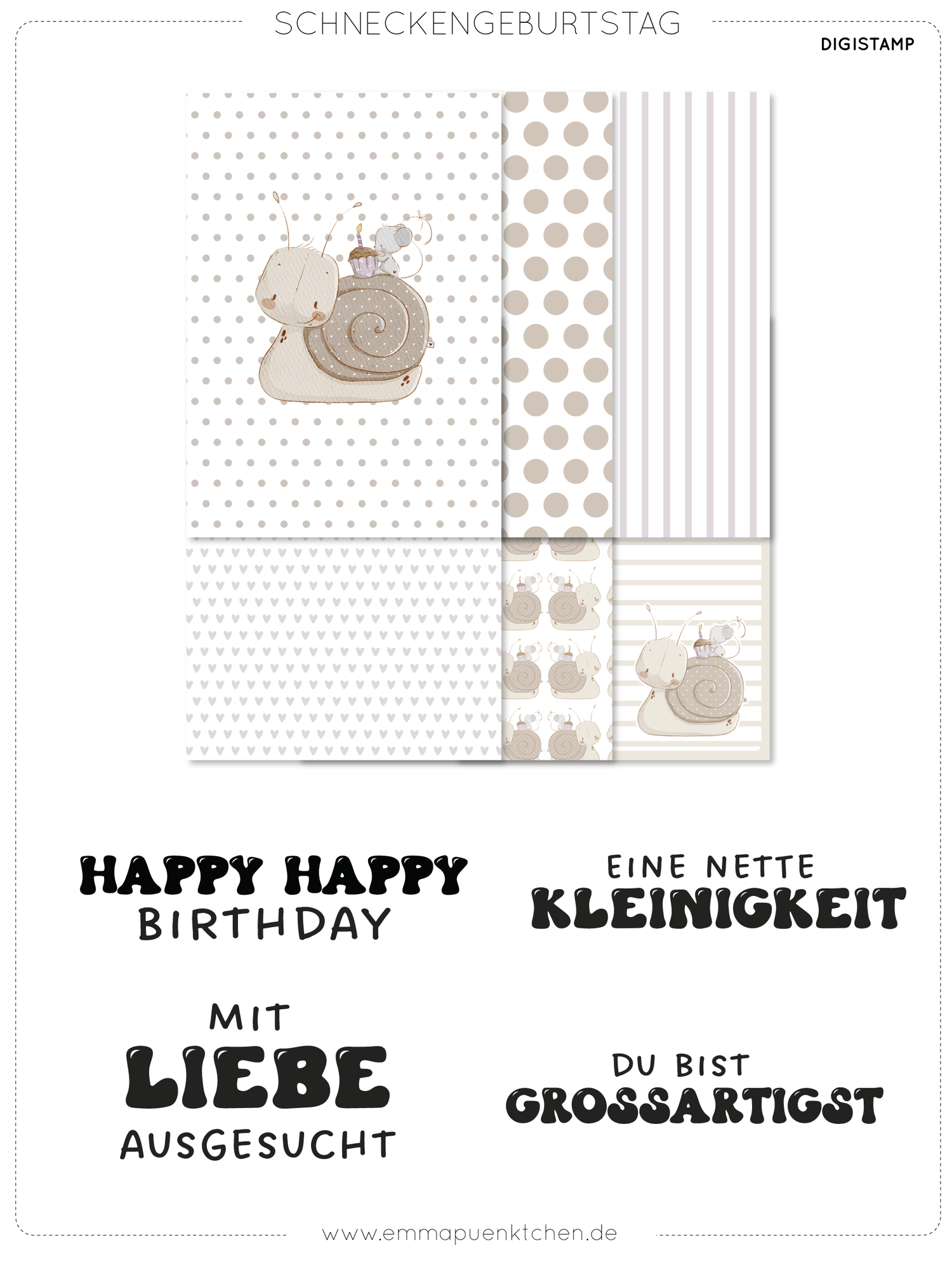 emmapünktchen ® DigiStamp - Snail Birthday