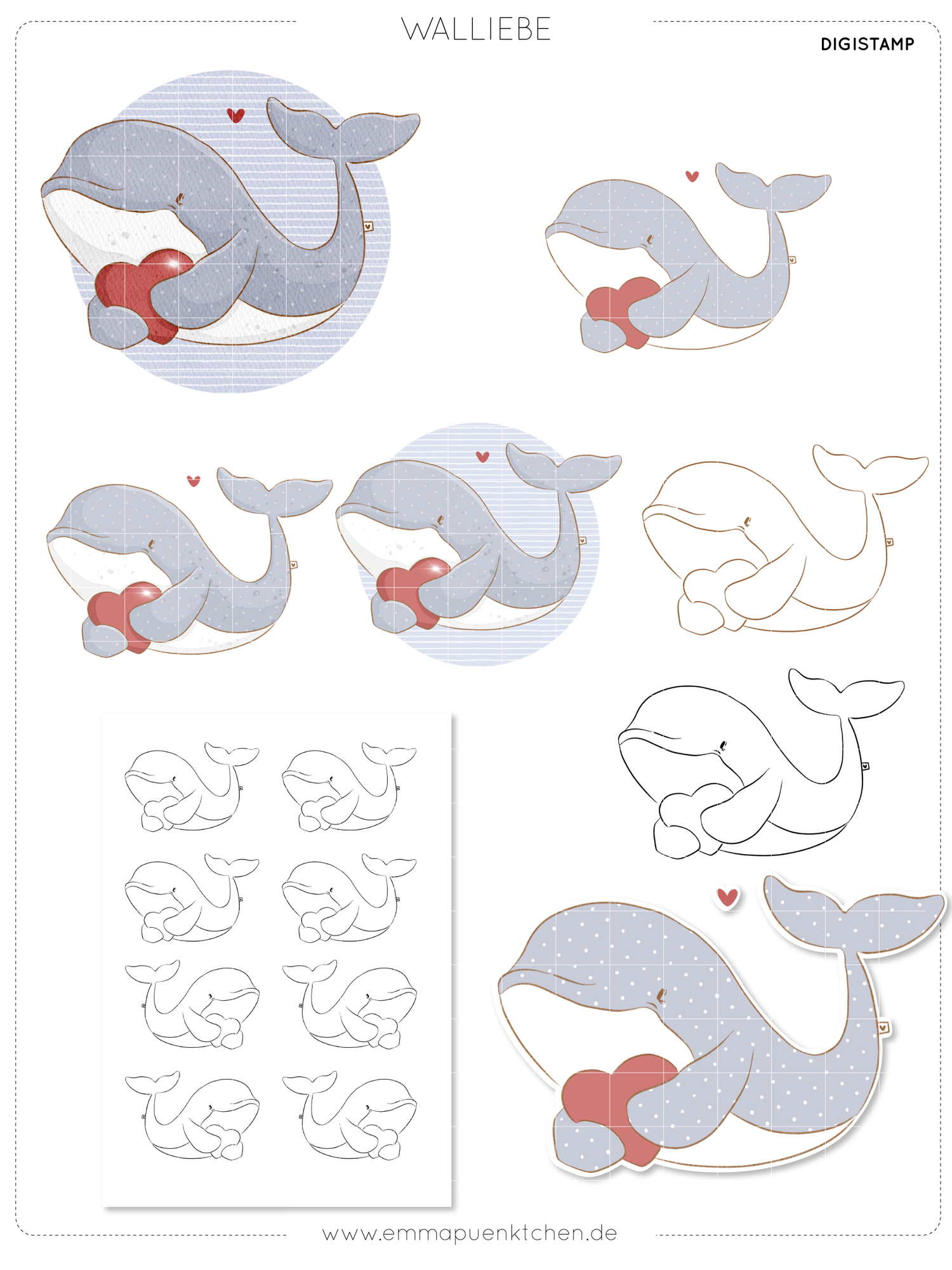 emmapünktchen ® DigiStamp - Whale Love