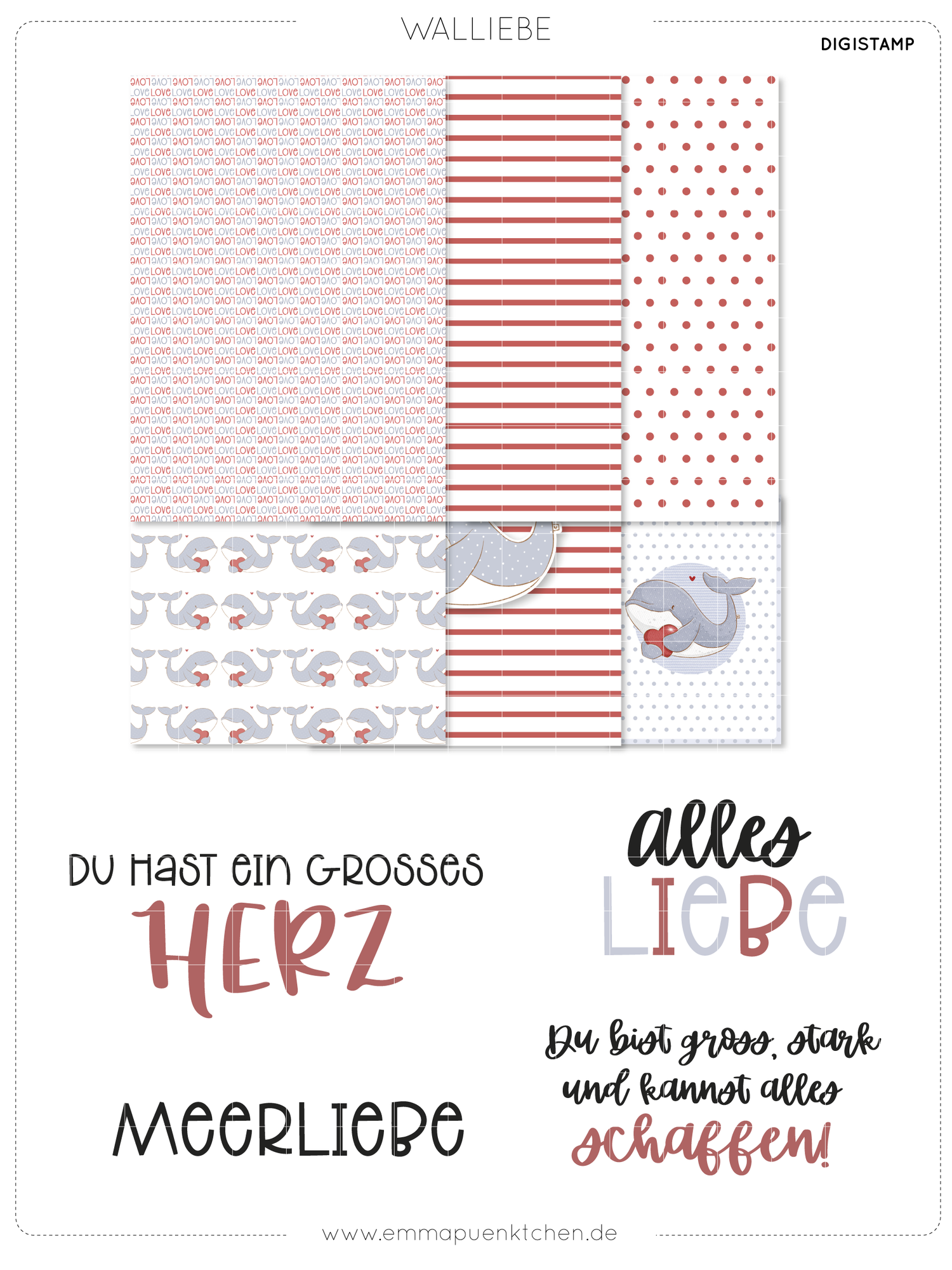emmapünktchen ® DigiStamp - Whale Love