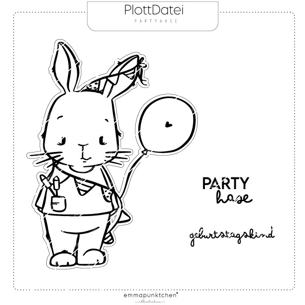 emmapünktchen ® - Partyhase Plotterdatei