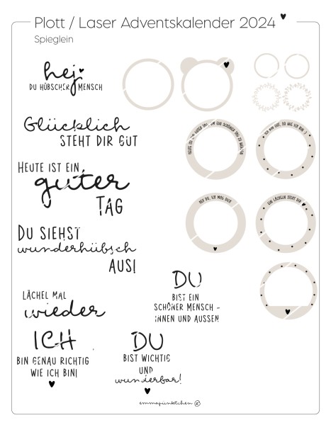 emmapünktchen ® - Türchen 17 Adventskalender 2024 LASER / PLOTT