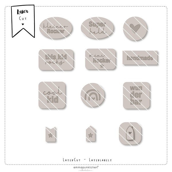 emmapünktchen ® - Labels Junge LaserCut