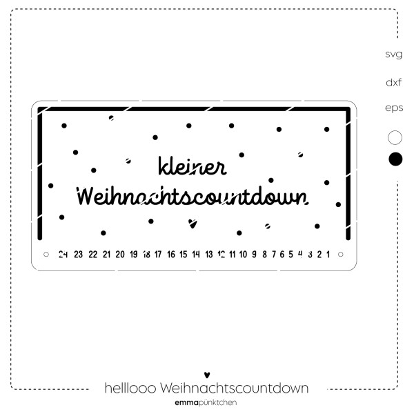 emmapünktchen ® - kleiner Weihnachtscountdown LaserCut