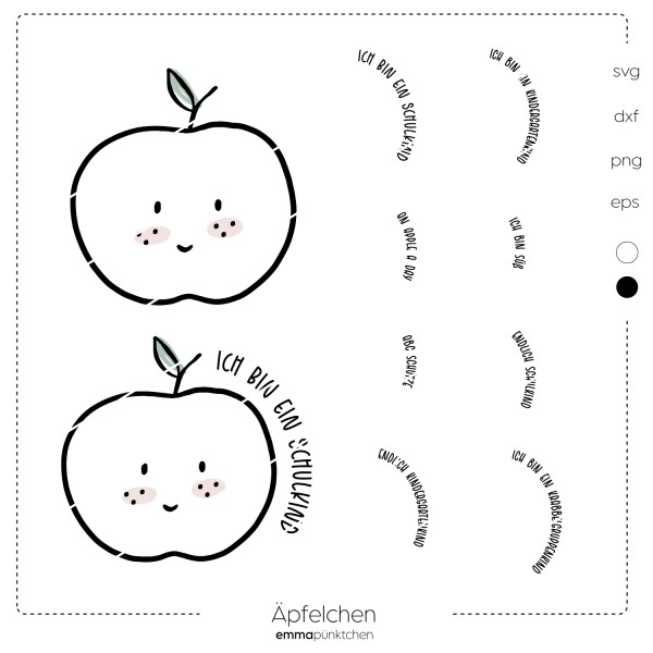 emmapünktchen ® - Äpfelchen Plotterdatei