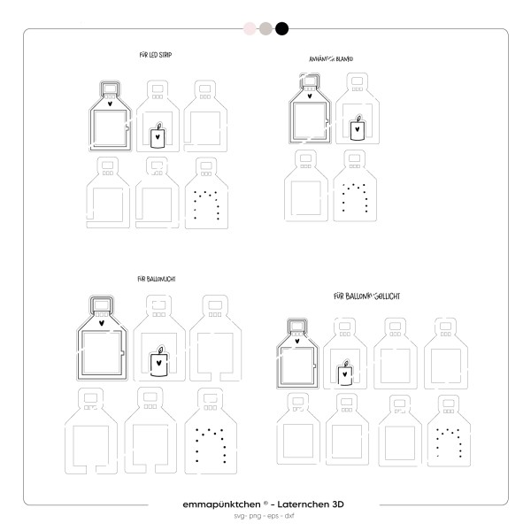 emmapünktchen ® - Laternchen 3D Lasercut