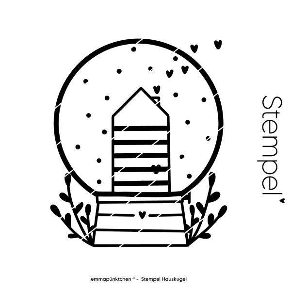 emmapünktchen - Holzstempel Hauskugel
