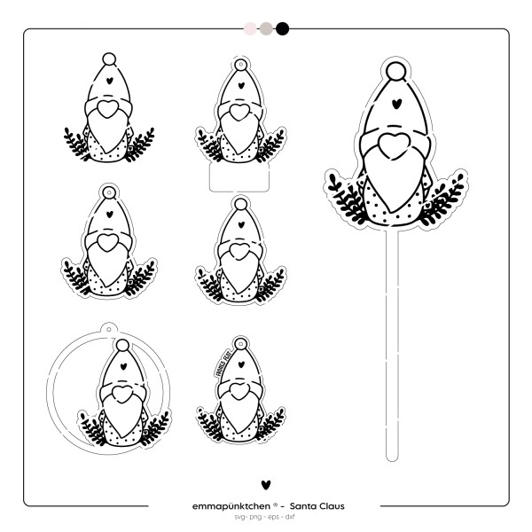emmapünktchen ® - Santa Claus Lasercut