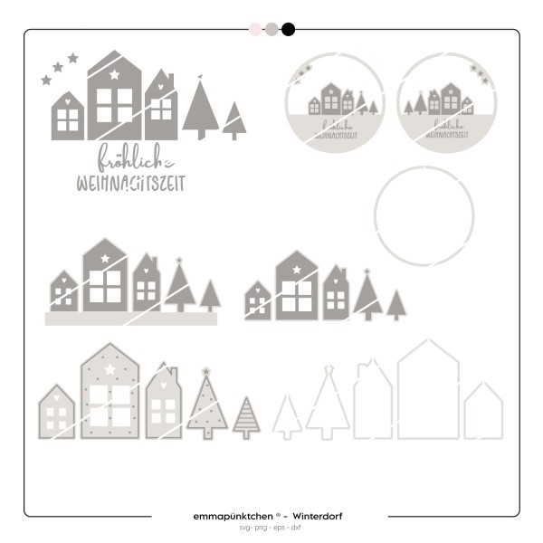 emmapünktchen ® - Winterdorf Lasercut I Plott